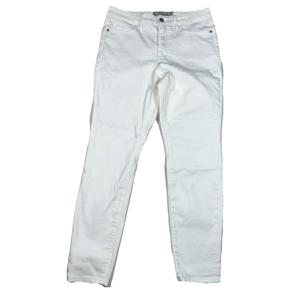 Athleta Sculptek Ultra Skinny High Rise Denim Jeans White Womens 10 - Picture 1 of 7